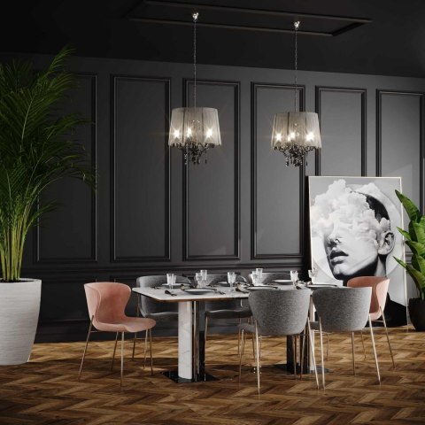 Żyrandol Lampa wisząca Mona 3xE14 czarna LP-5005/3P czarna