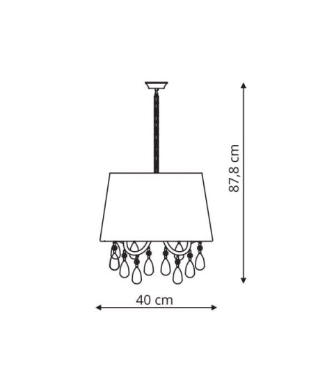Żyrandol Lampa wisząca Mona 3xE14 czarna LP-5005/3P czarna