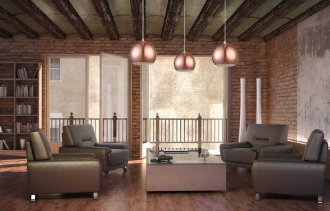 Lampa wisząca RAME 1xE27 miedziana LP-2014/1P duża