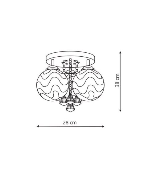 Light Prestige Ozdobny plafon Sada srebrny 3xE14 plus LED