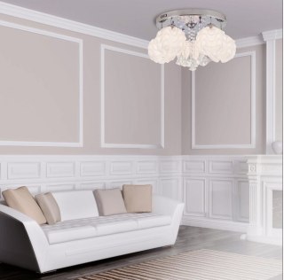 Light Prestige Ozdobny plafon Sada srebrny 5xE14 plus LED