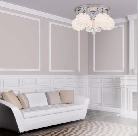 Light Prestige Ozdobny plafon Sada srebrny 5xE14 plus LED