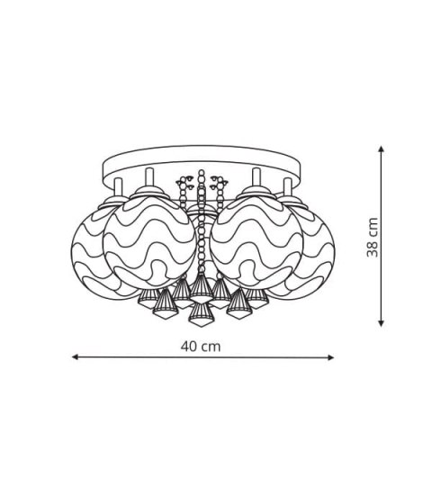 Light Prestige Ozdobny plafon Sada srebrny 5xE14 plus LED