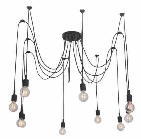 Lampa wisząca Soleto 10xE27 czarna LP-90082/10P