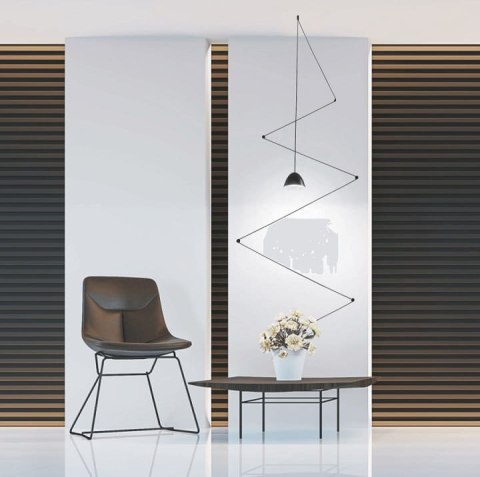 Lampa wisząca Zig-Zag 1xLED czarna LP-1243/1P BK