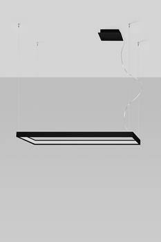 Sollux Lampa Żyrandol TUULA M czarny LED 4000K