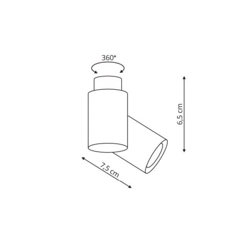 Reflektor Boston 1xGU10 biało/czarny LP-741/1W WH/BK