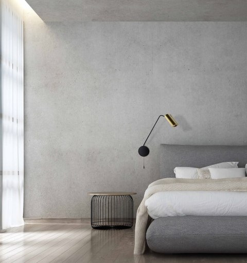 Kinkiet Futuro wysięgnik złoty/czarny ZESTAW Z PRZYSSAWKĄ I ŻARÓWKĄ LED