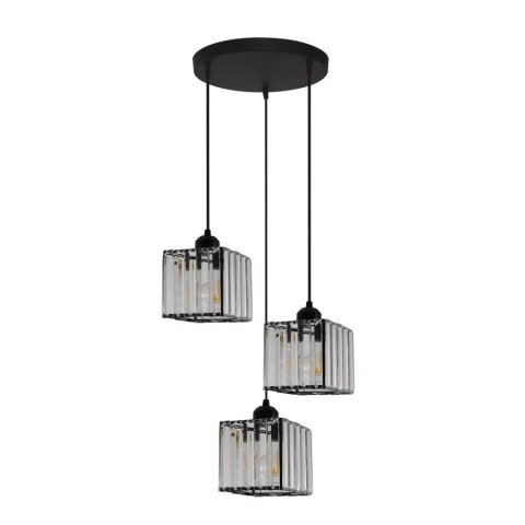 Lampa wisząca Galactico talerz 3xE27 czarna/transparentna LP-2383/3P
