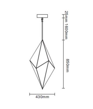Lampa wisząca Konstelacja pionowa 7xG9 czarna LP-055/1P BK