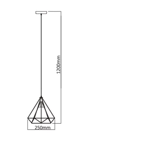 Lampa wisząca Nola 1xE27 czarna LP-076/1P BK