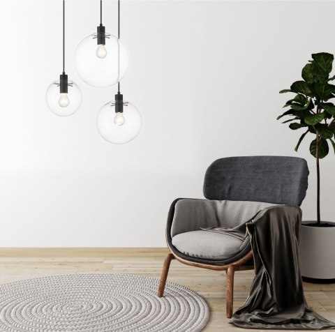 Lampa wisząca Puerto mała 1xE27 czarna LP-004/1P S BK