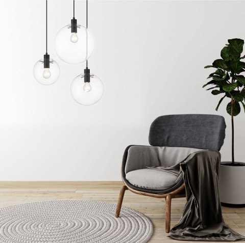 Lampa wisząca Puerto średnia 1xE27 czarna LP-004/1P M BK