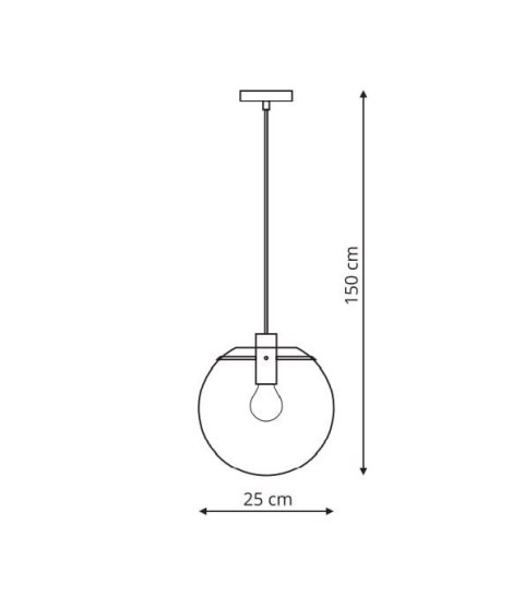 Lampa wisząca Puerto średnia 1xE27 czarna LP-004/1P M BK