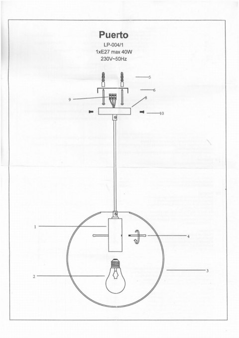 Lampa wisząca Puerto średnia 1xE27 złota LP-004/1P M GD