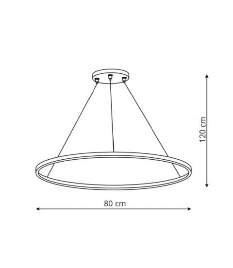 Lampa wisząca Ring duży 3000K 1xLED czarny LP-909/1P L BK