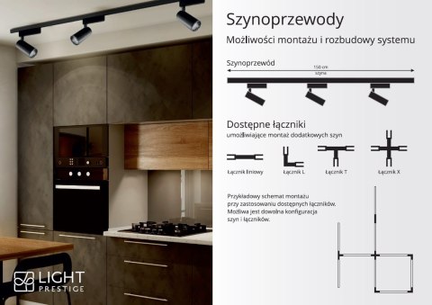 Zestaw oświetlenia szynowego Snow SET 1F czarny 4xGU10 Light Prestige